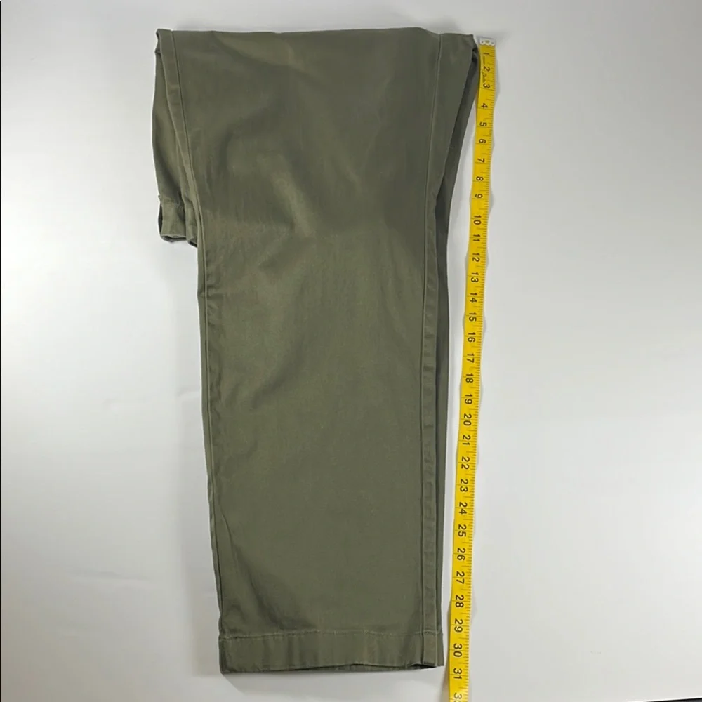 J. Crew Stretch Men's Olive Green Khaki Flat Front Pants Sz 38x32